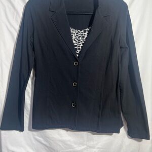 Jones New York Black Blazer with Patterned Interior